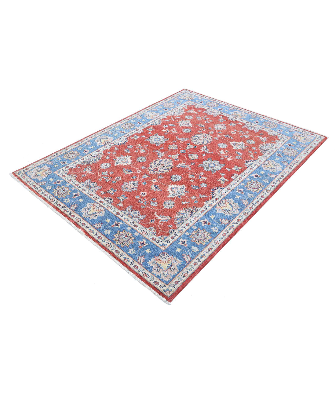 Ziegler 4'10'' X 6'5'' Hand-Knotted Wool Rug 4'10'' x 6'5'' (145 X 193) / Red / Blue