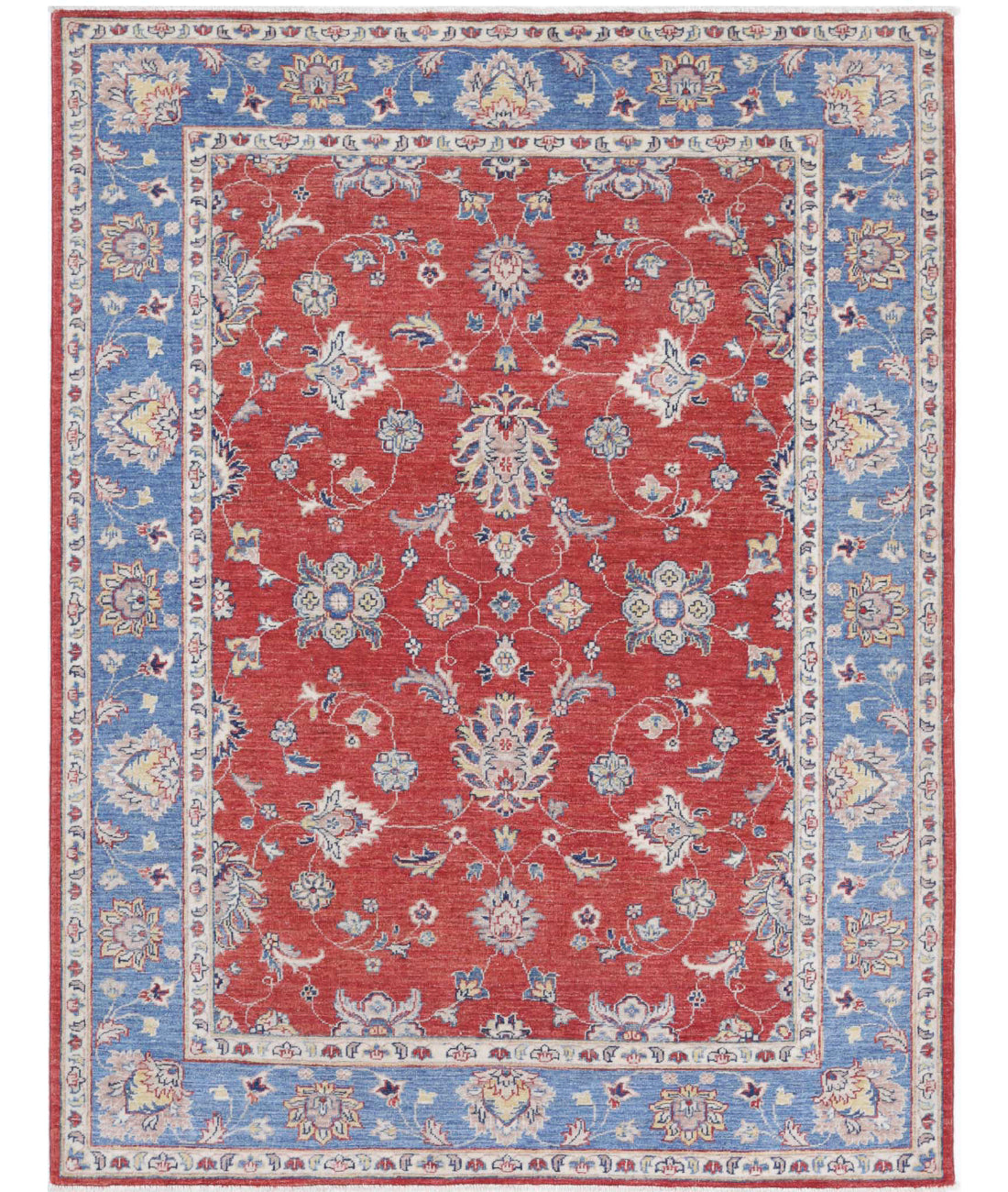 Ziegler 4'10'' X 6'5'' Hand-Knotted Wool Rug 4'10'' x 6'5'' (145 X 193) / Red / Blue