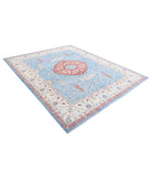 Ziegler 8'0'' X 9'11'' Hand-Knotted Wool Rug 8'0'' x 9'11'' (240 X 298) / Blue / Ivory