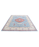 Ziegler 8'0'' X 9'11'' Hand-Knotted Wool Rug 8'0'' x 9'11'' (240 X 298) / Blue / Ivory