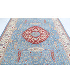 Ziegler 8'0'' X 9'11'' Hand-Knotted Wool Rug 8'0'' x 9'11'' (240 X 298) / Blue / Ivory