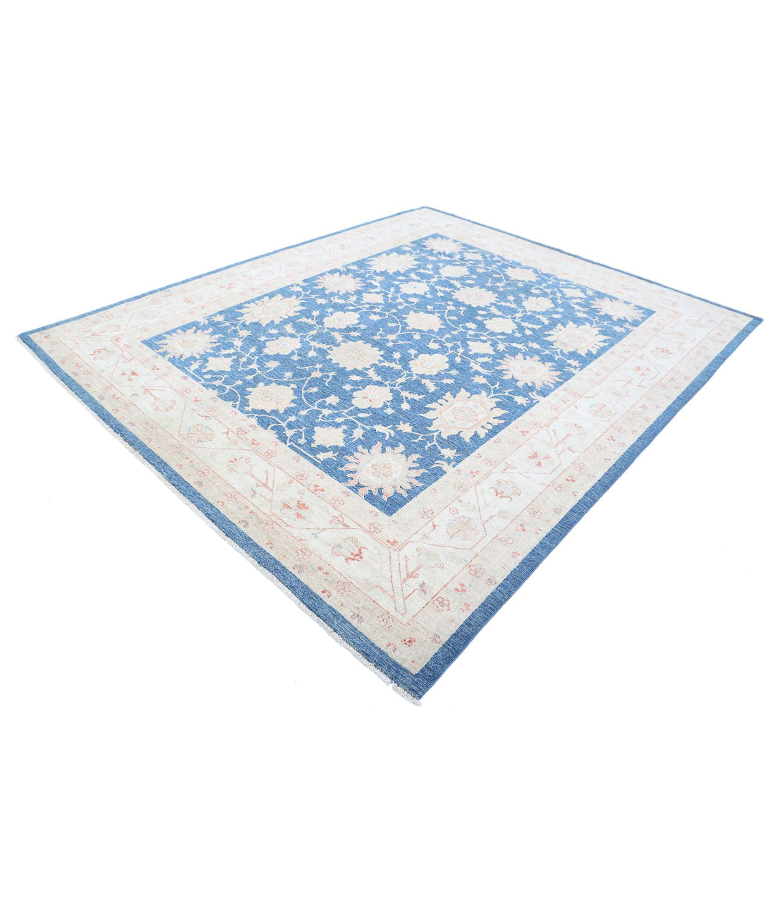 Ziegler 8'2'' X 9'8'' Hand-Knotted Wool Rug 8'2'' x 9'8'' (245 X 290) / Blue / Ivory