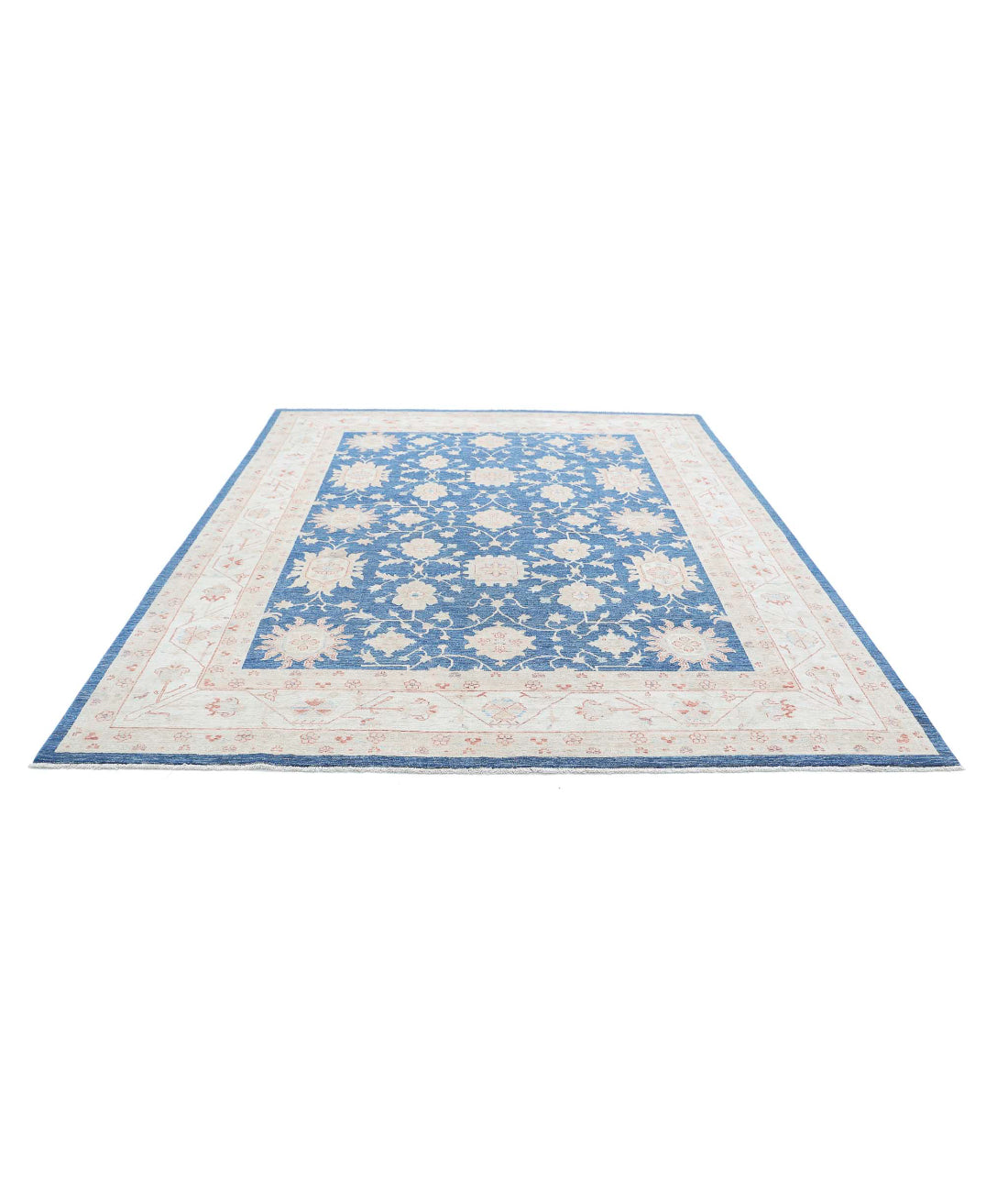 Ziegler 8'2'' X 9'8'' Hand-Knotted Wool Rug 8'2'' x 9'8'' (245 X 290) / Blue / Ivory