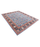 Ziegler 8'0'' X 9'8'' Hand-Knotted Wool Rug 8'0'' x 9'8'' (240 X 290) / Blue / Ivory