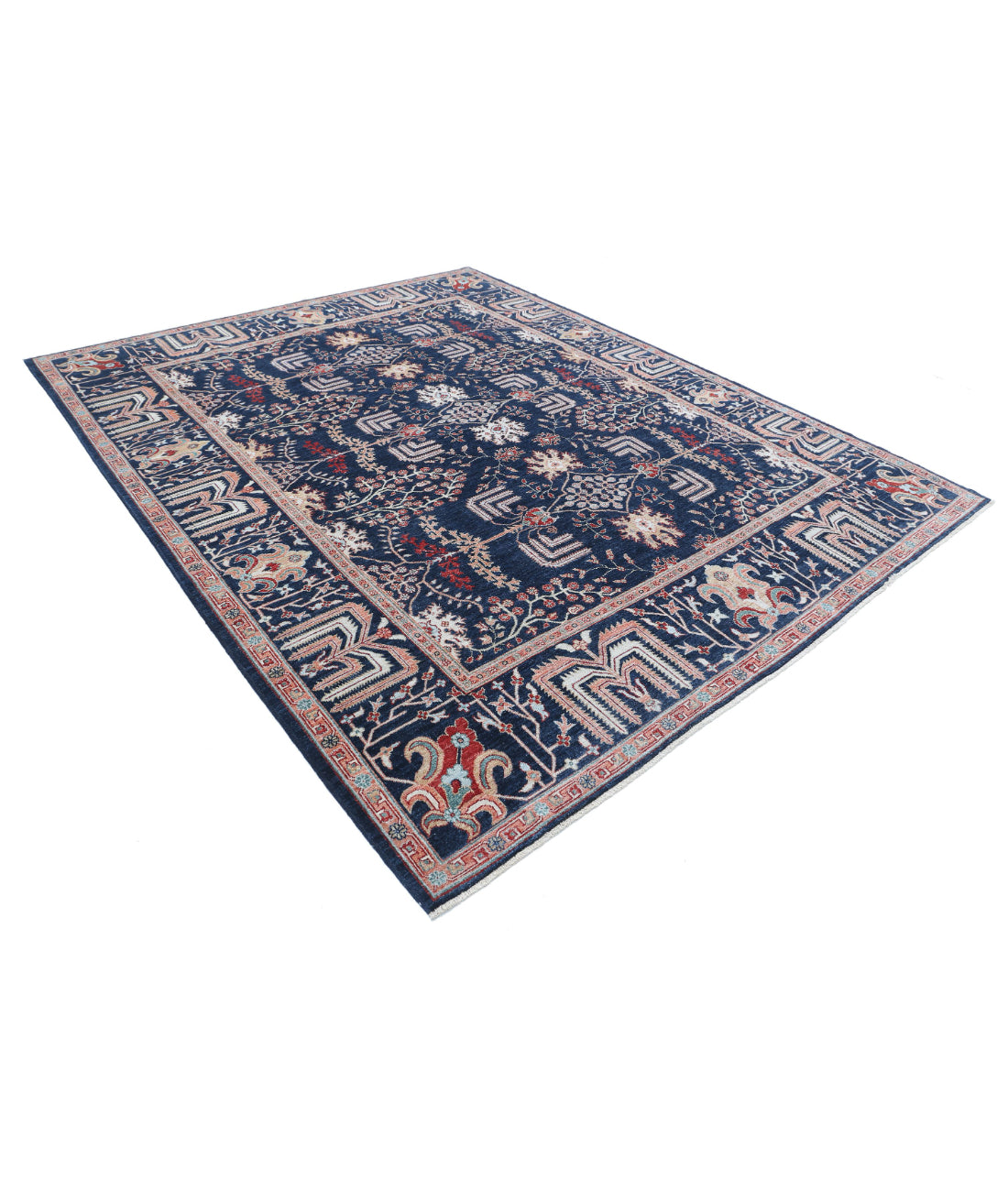 Ziegler 8'3'' X 10'4'' Hand-Knotted Wool Rug 8'3'' x 10'4'' (248 X 310) / Blue / Peach