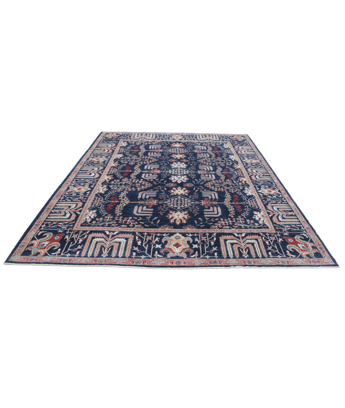 Ziegler 8'3'' X 10'4'' Hand-Knotted Wool Rug 8'3'' x 10'4'' (248 X 310) / Blue / Peach