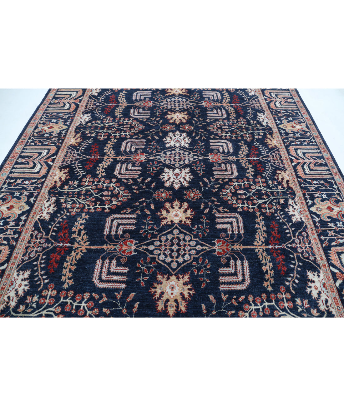 Ziegler 8'3'' X 10'4'' Hand-Knotted Wool Rug 8'3'' x 10'4'' (248 X 310) / Blue / Peach