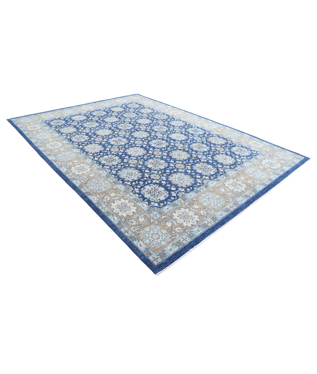 Ziegler 8'10'' X 11'11'' Hand-Knotted Wool Rug 8'10'' x 11'11'' (265 X 358) / Blue / Taupe