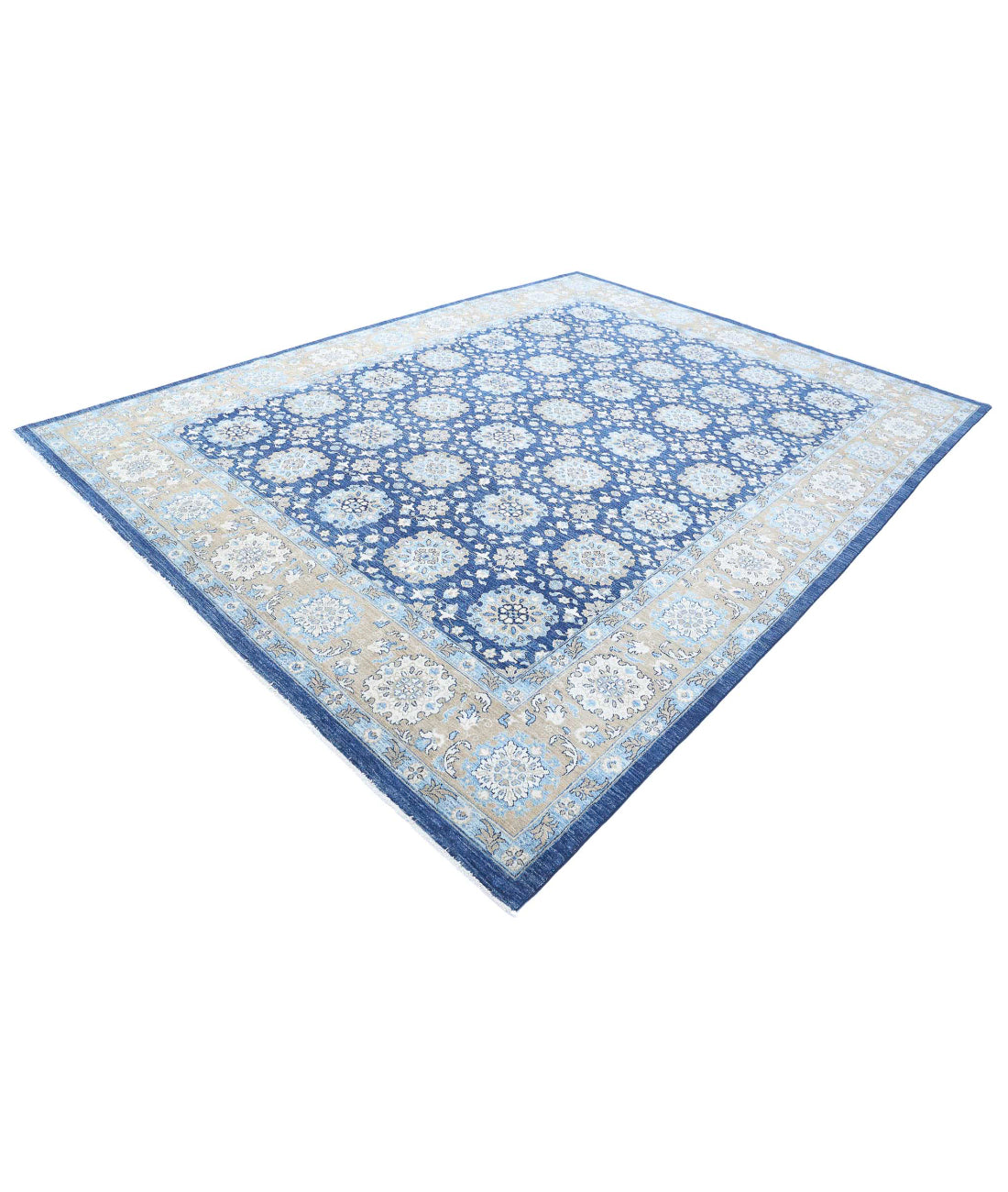 Ziegler 8'10'' X 11'11'' Hand-Knotted Wool Rug 8'10'' x 11'11'' (265 X 358) / Blue / Taupe