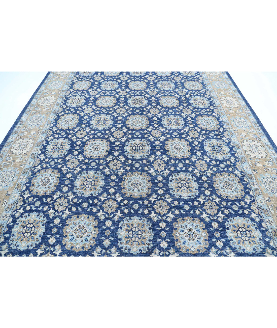 Ziegler 8'10'' X 11'11'' Hand-Knotted Wool Rug 8'10'' x 11'11'' (265 X 358) / Blue / Taupe