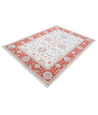 Ziegler 5'6'' X 7'9'' Hand-Knotted Wool Rug 5'6'' x 7'9'' (165 X 233) / Ivory / Red