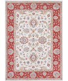 Ziegler 5'6'' X 7'9'' Hand-Knotted Wool Rug 5'6'' x 7'9'' (165 X 233) / Ivory / Red