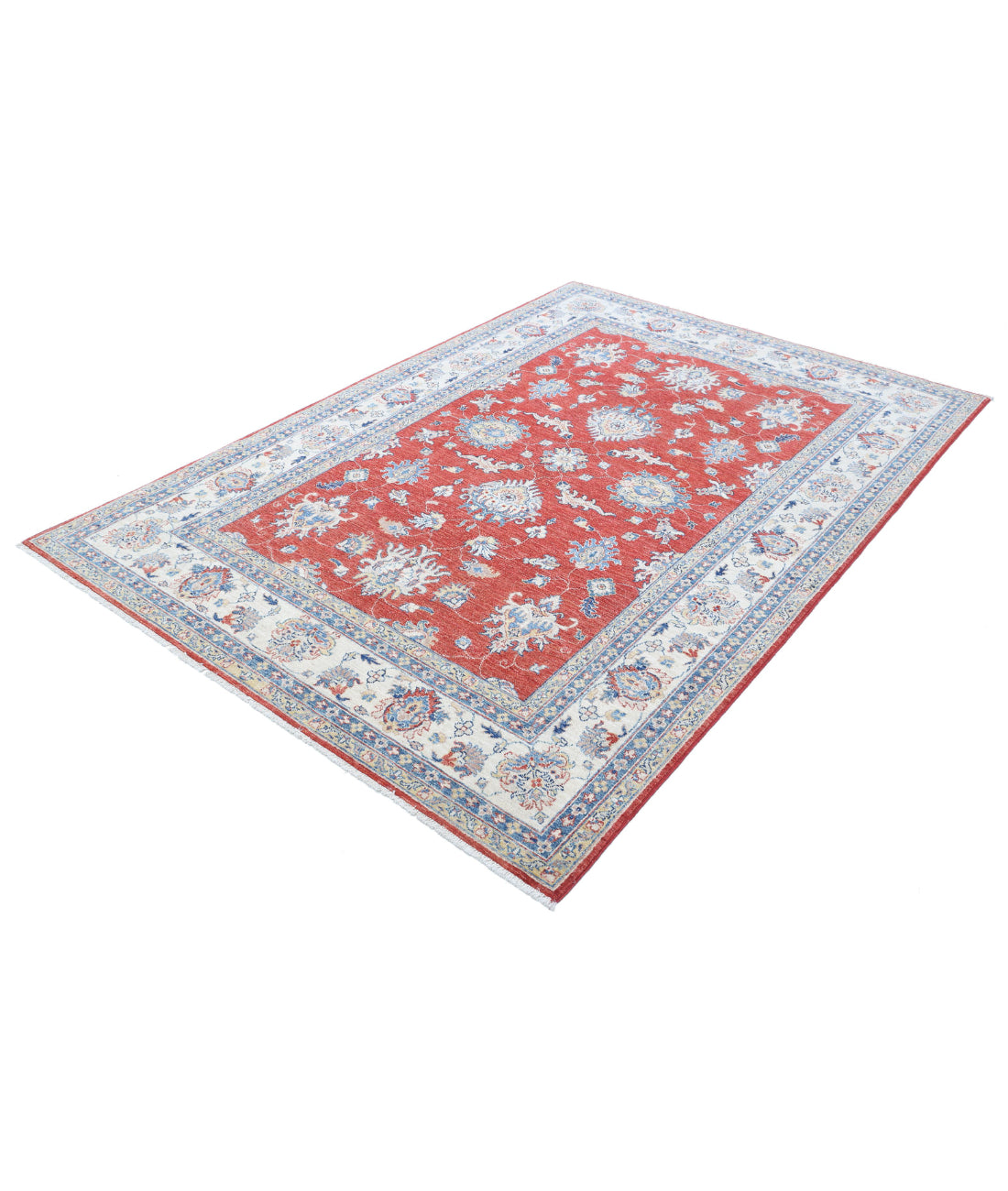 Ziegler 5'5'' X 7'11'' Hand-Knotted Wool Rug 5'5'' x 7'11'' (163 X 238) / Red / Ivory