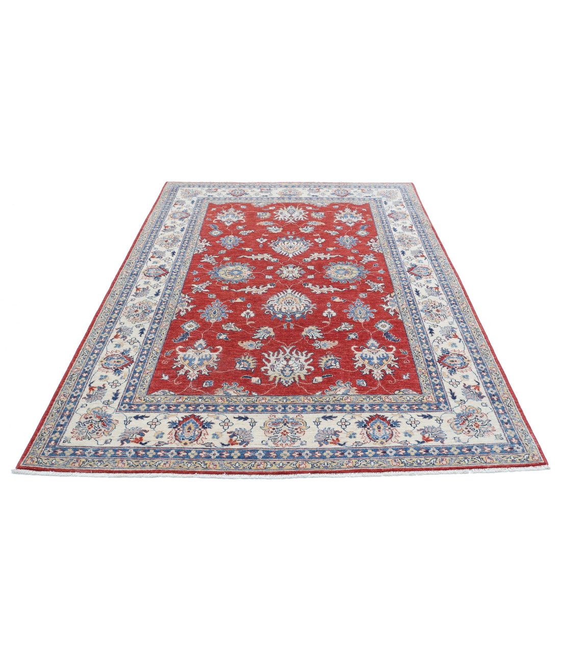 Ziegler 5'5'' X 7'11'' Hand-Knotted Wool Rug 5'5'' x 7'11'' (163 X 238) / Red / Ivory