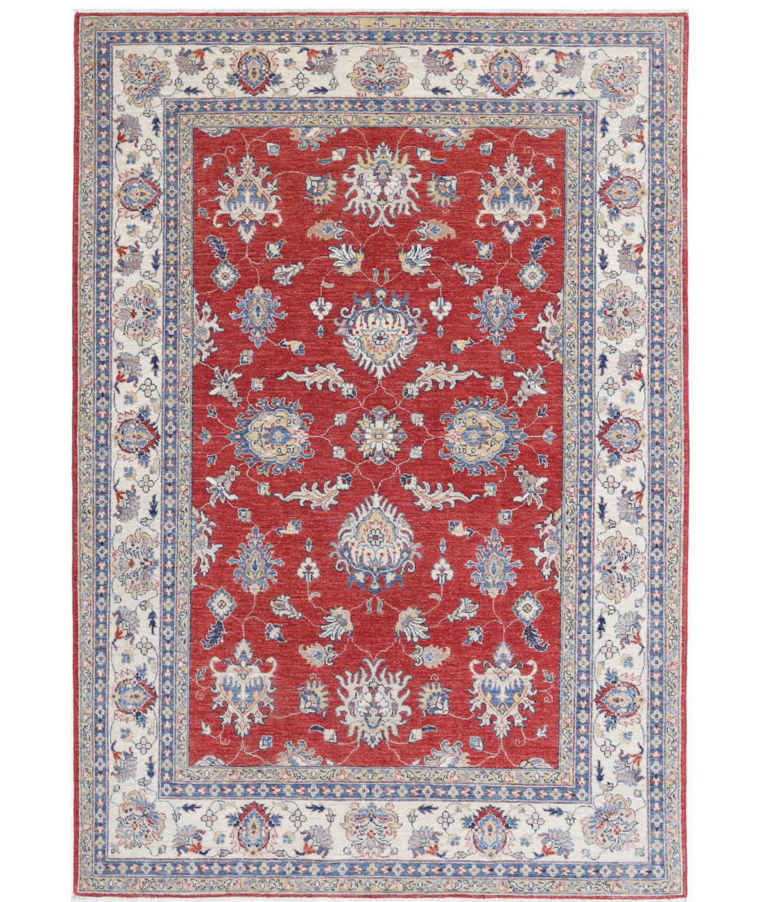 Ziegler 5'5'' X 7'11'' Hand-Knotted Wool Rug 5'5'' x 7'11'' (163 X 238) / Red / Ivory