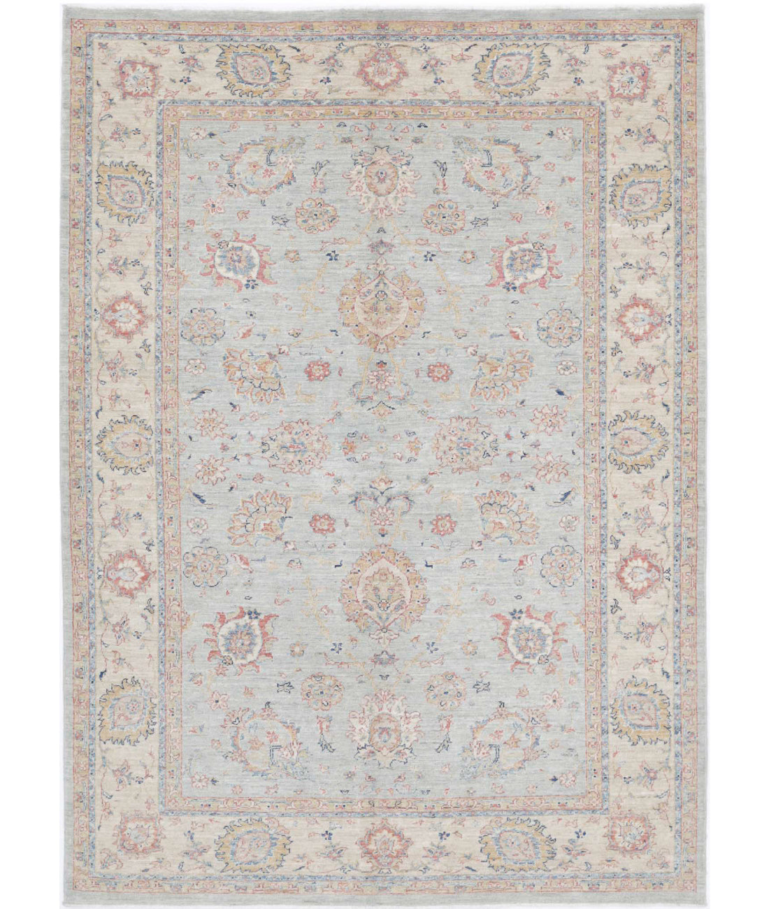 Ziegler 5'7'' X 7'9'' Hand-Knotted Wool Rug 5'7'' x 7'9'' (168 X 233) / Blue / Ivory