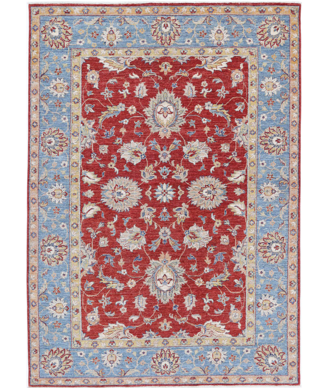 Ziegler 5'7'' X 8'0'' Hand-Knotted Wool Rug 5'7'' x 8'0'' (168 X 240) / Red / Blue