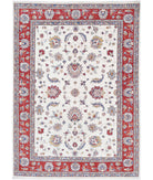 Ziegler 5'8'' X 8'2'' Hand-Knotted Wool Rug 5'8'' x 8'2'' (170 X 245) / Ivory / Red