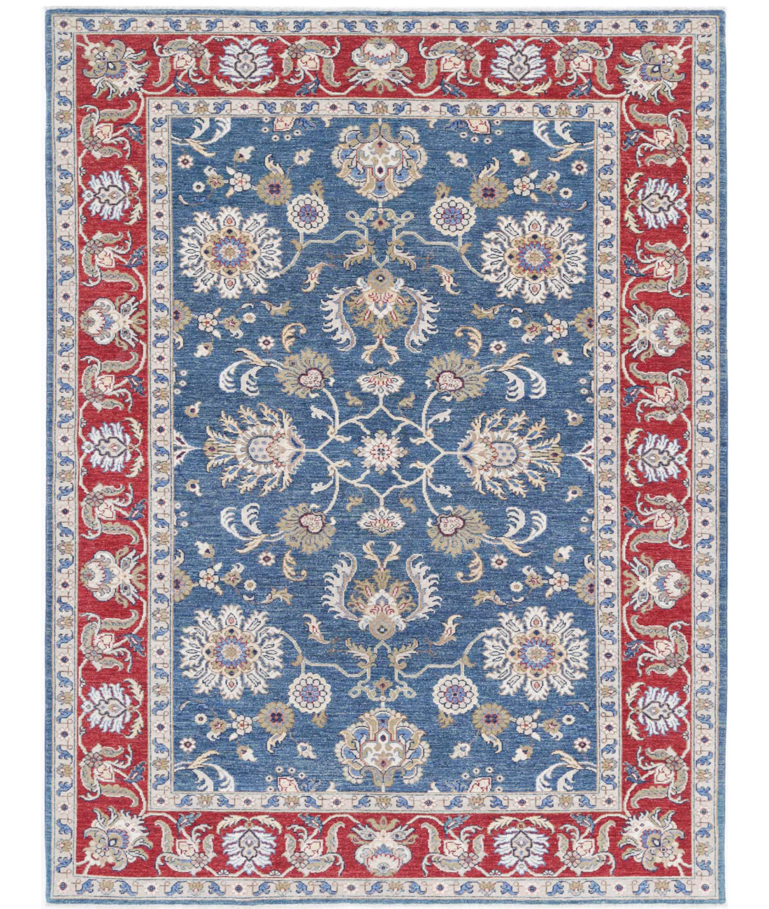 Ziegler 5'6'' X 8'2'' Hand-Knotted Wool Rug 5'6'' x 8'2'' (165 X 245) / Red / Blue