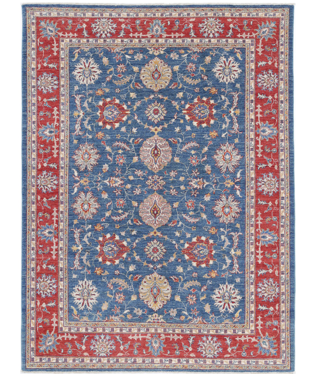 Ziegler 5'7'' X 7'8'' Hand-Knotted Wool Rug 5'7'' x 7'8'' (168 X 230) / Blue / Red