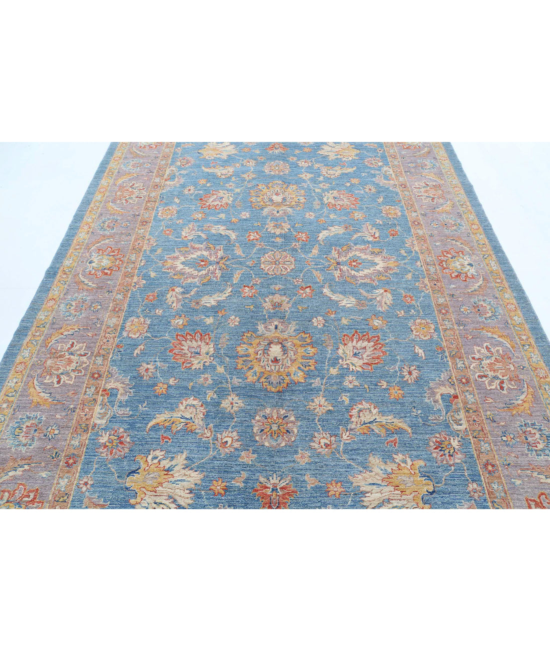 Ziegler 6'7'' X 10'1'' Hand-Knotted Wool Rug 6'7'' x 10'1'' (198 X 303) / Blue / Grey