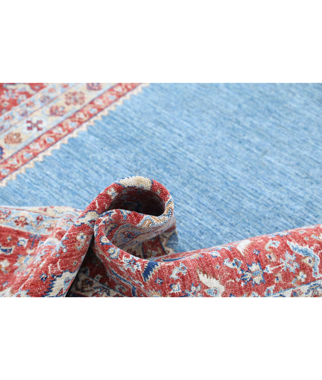 Ziegler 5'8'' X 8'3'' Hand-Knotted Wool Rug 5'8'' x 8'3'' (170 X 248) / Blue / Red