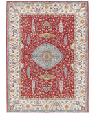 Ziegler 5'7'' X 7'9'' Hand-Knotted Wool Rug 5'7'' x 7'9'' (168 X 233) / Red / Ivory