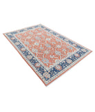 Ziegler 5'6'' X 8'0'' Hand-Knotted Wool Rug 5'6'' x 8'0'' (165 X 240) / Peach / Blue