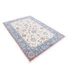 Ziegler 5'6'' X 7'10'' Hand-Knotted Wool Rug 5'6'' x 7'10'' (165 X 235) / Ivory / Blue