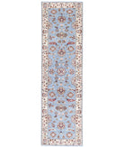 Ziegler 2'8'' X 9'9'' Hand-Knotted Wool Rug 2'8'' x 9'9'' (80 X 293) / Blue / Ivory