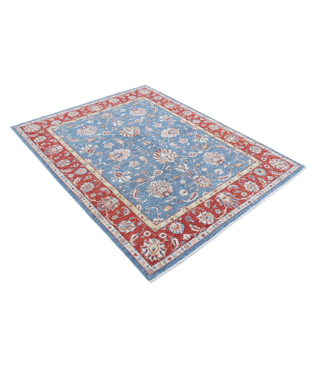 Ziegler 5'1'' X 6'5'' Hand-Knotted Wool Rug 5'1'' x 6'5'' (153 X 193) / Blue / Red