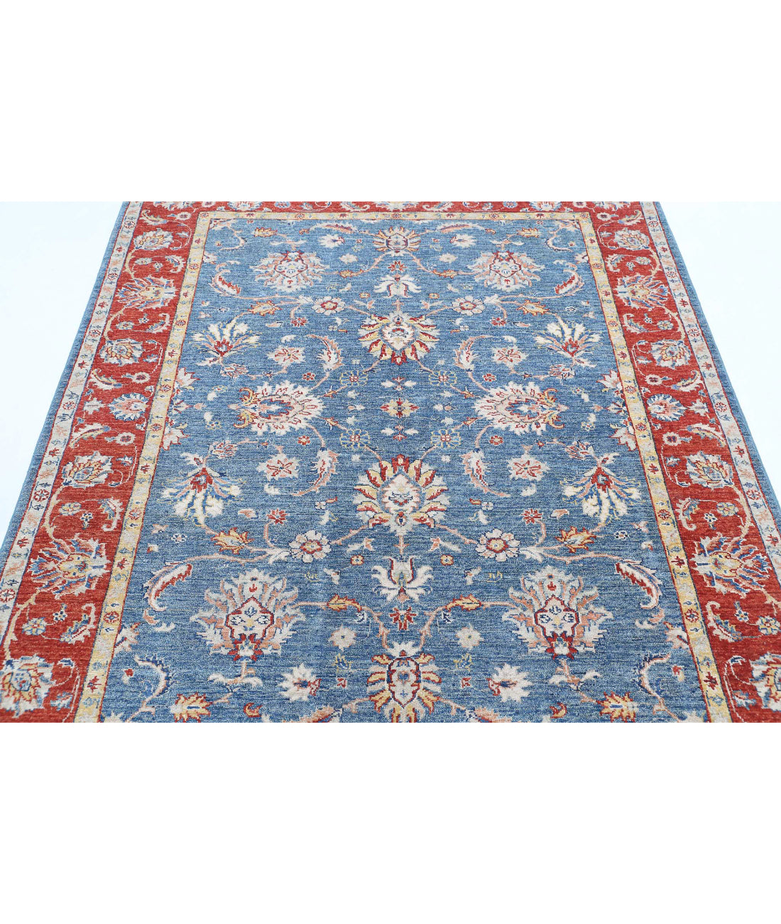 Ziegler 5'1'' X 6'5'' Hand-Knotted Wool Rug 5'1'' x 6'5'' (153 X 193) / Blue / Red