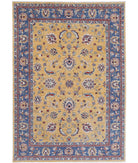 Ziegler 4'11'' X 6'10'' Hand-Knotted Wool Rug 4'11'' x 6'10'' (148 X 205) / Gold / Blue