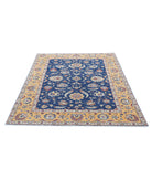 Ziegler 4'11'' X 6'0'' Hand-Knotted Wool Rug 4'11'' x 6'0'' (148 X 180) / Blue / Gold