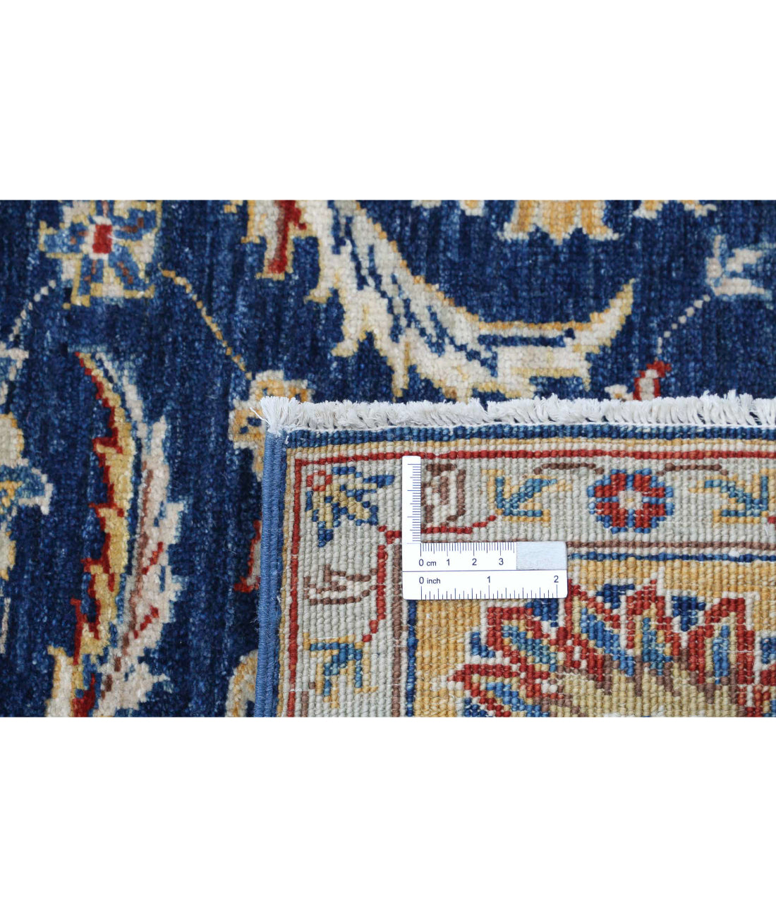 Ziegler 4'11'' X 6'0'' Hand-Knotted Wool Rug 4'11'' x 6'0'' (148 X 180) / Blue / Gold