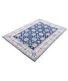 Ziegler 4'4'' X 6'5'' Hand-Knotted Wool Rug 4'4'' x 6'5'' (130 X 193) / Blue / Ivory