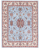 Ziegler 5'0'' X 6'4'' Hand-Knotted Wool Rug 5'0'' x 6'4'' (150 X 190) / Blue / Ivory