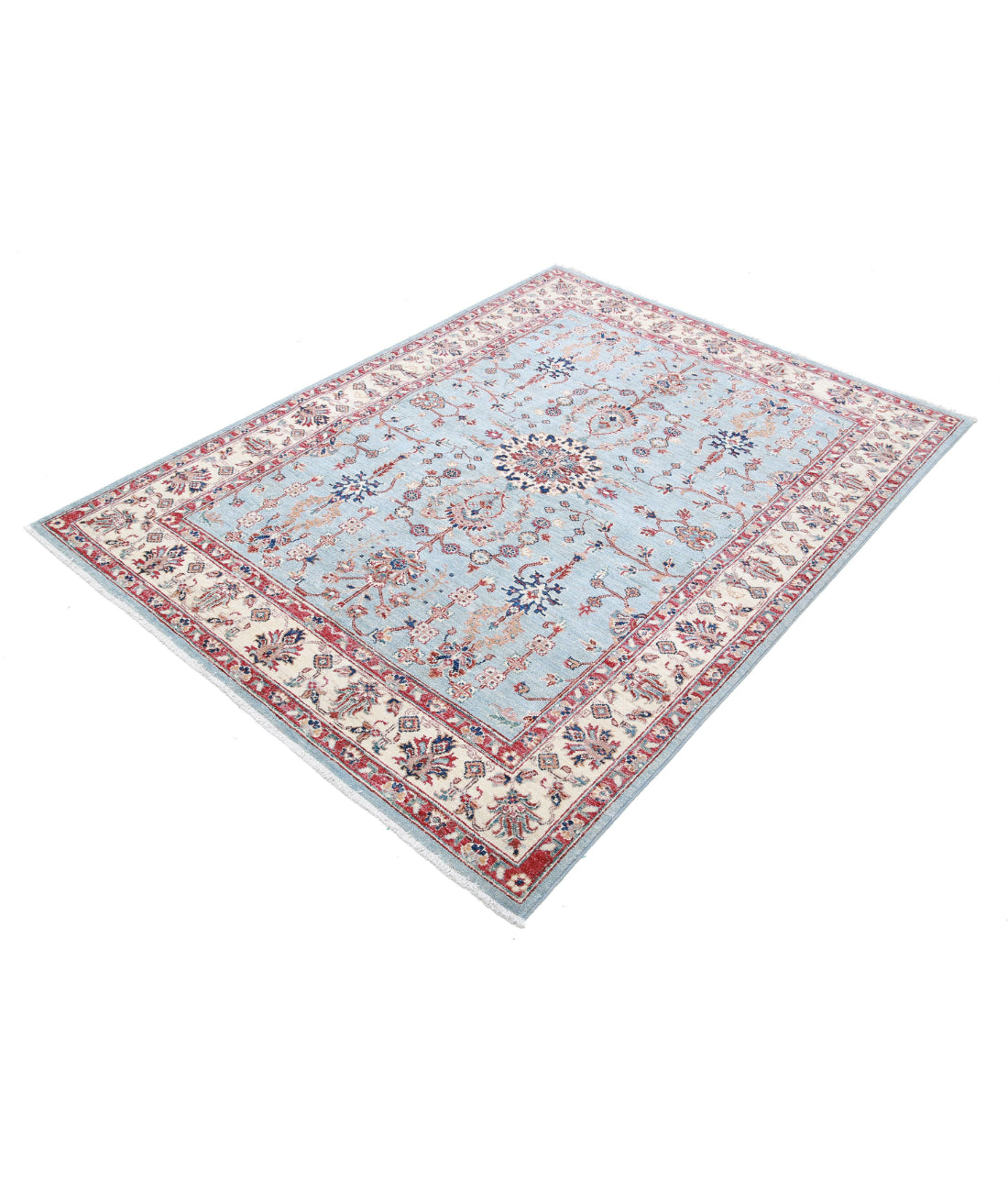 Ziegler 4'10'' X 6'6'' Hand-Knotted Wool Rug 4'10'' x 6'6'' (145 X 195) / Blue / Ivory