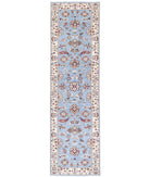 Ziegler 2'7'' X 9'10'' Hand-Knotted Wool Rug 2'7'' x 9'10'' (78 X 295) / Blue / Ivory