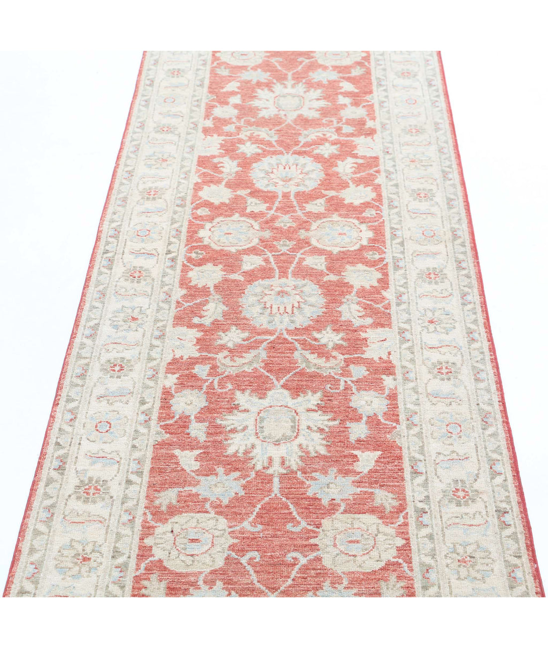 Ziegler 2'5'' X 8'0'' Hand-Knotted Wool Rug 2'5'' x 8'0'' (73 X 240) / Red / Ivory