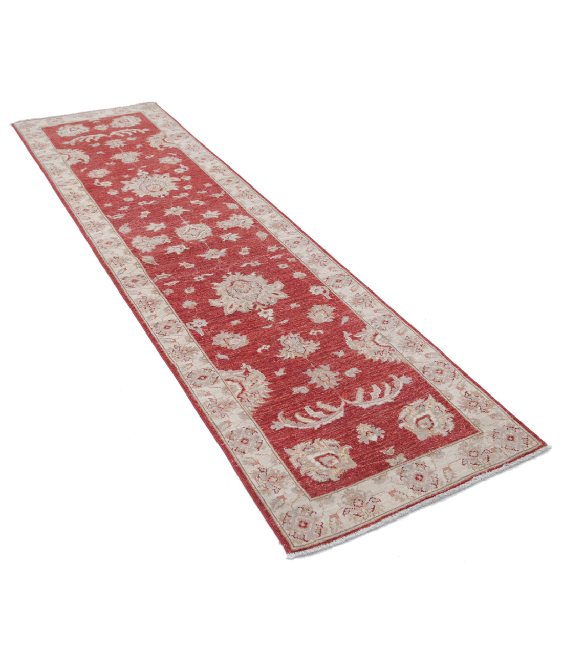 Ziegler 2'5'' X 9'1'' Hand-Knotted Wool Rug 2'5'' x 9'1'' (73 X 273) / Red / Ivory