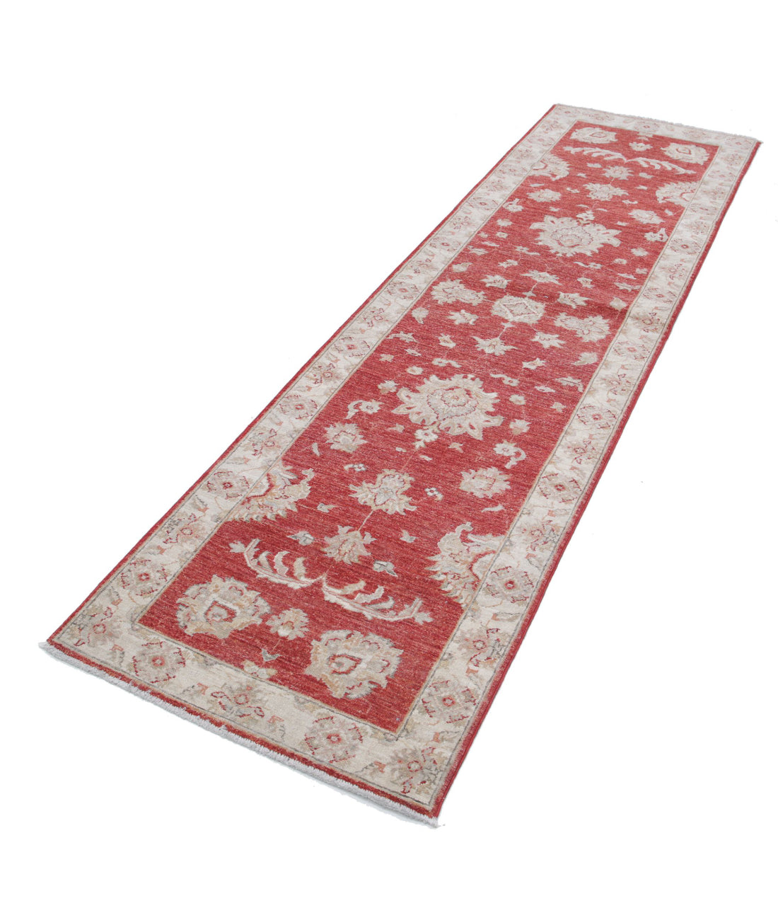 Ziegler 2'5'' X 9'1'' Hand-Knotted Wool Rug 2'5'' x 9'1'' (73 X 273) / Red / Ivory