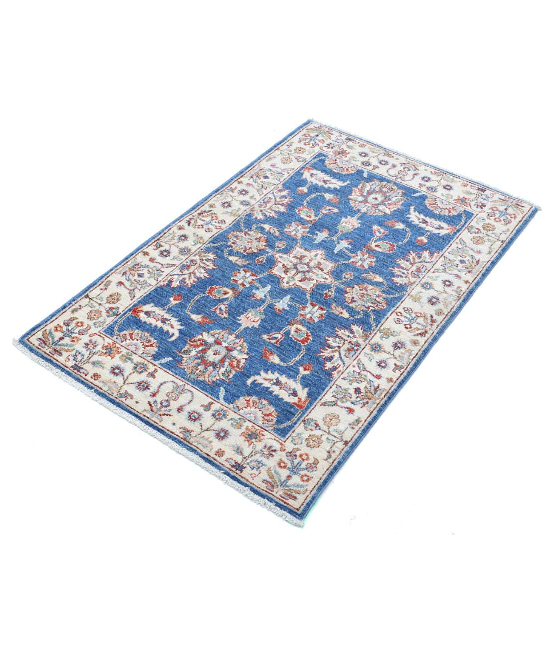 Ziegler 2'7'' X 3'11'' Hand-Knotted Wool Rug 2'7'' x 3'11'' (78 X 118) / Blue / Ivory