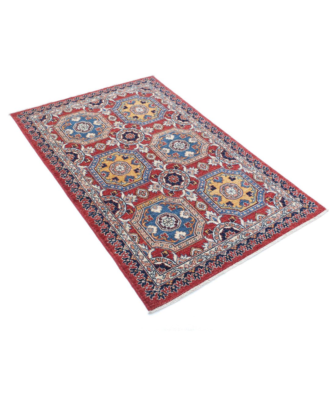 Ziegler 3'2'' X 4'10'' Hand-Knotted Wool Rug 3'2'' x 4'10'' (95 X 145) / Red / Blue