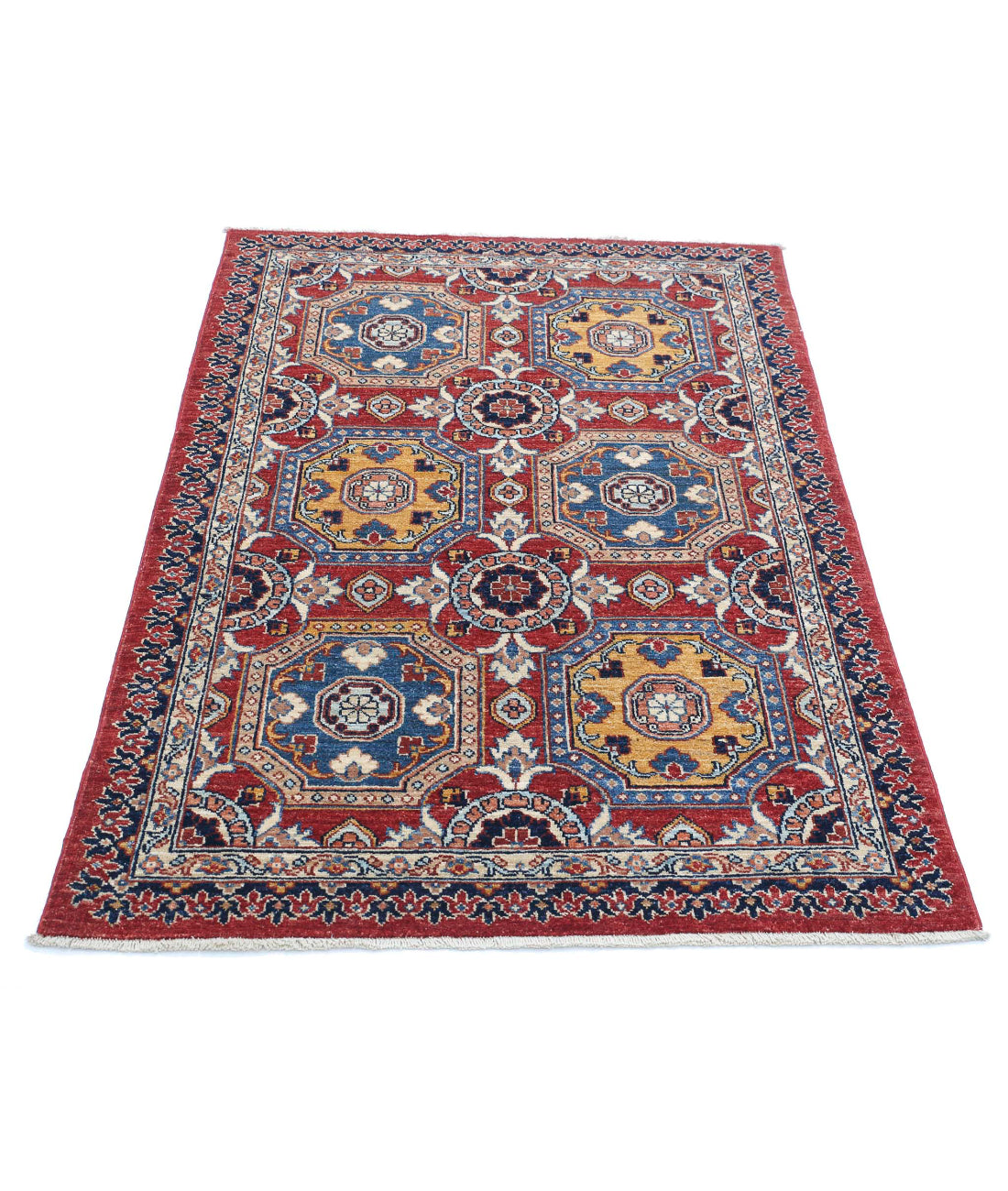 Ziegler 3'2'' X 4'10'' Hand-Knotted Wool Rug 3'2'' x 4'10'' (95 X 145) / Red / Blue