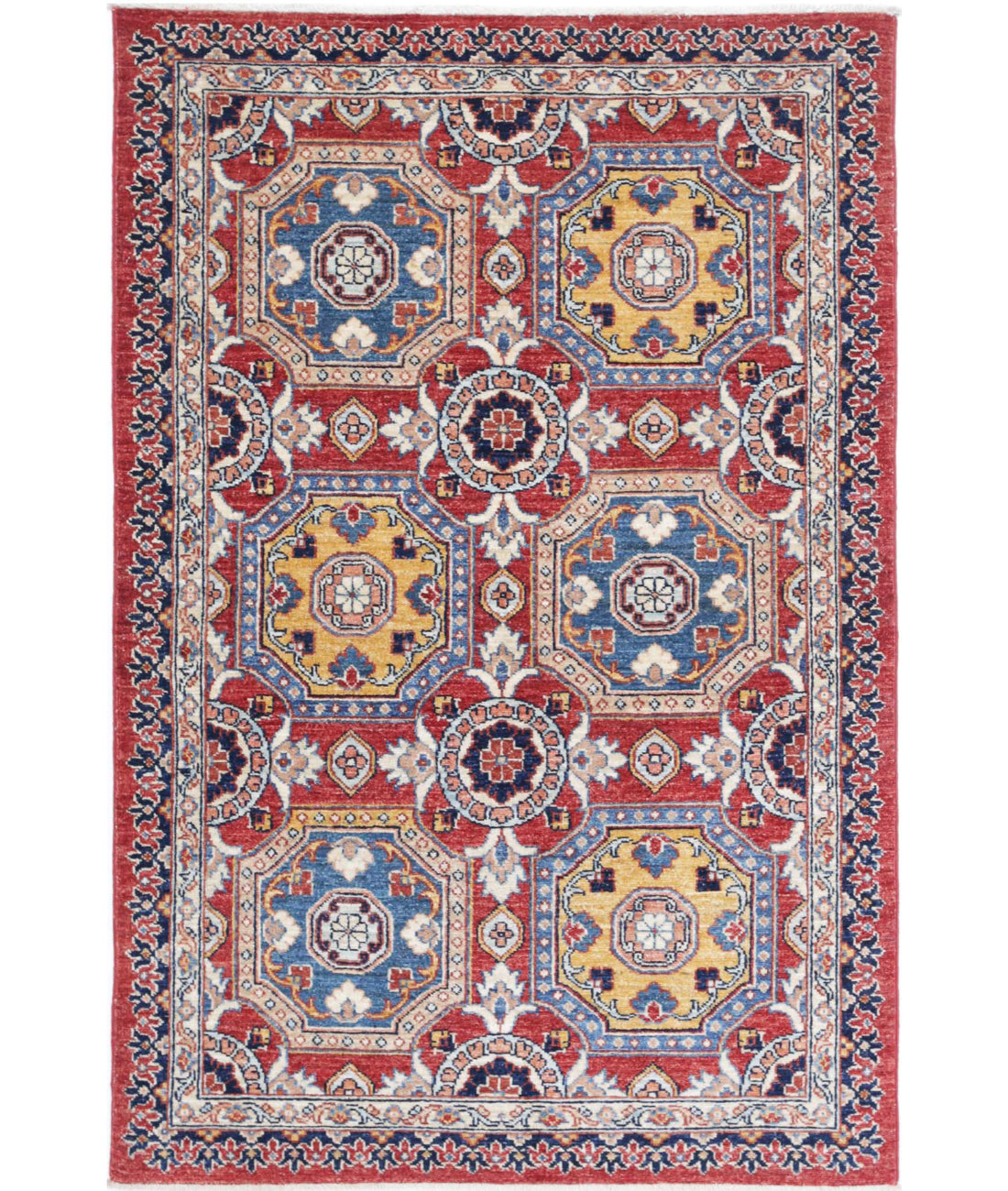 Ziegler 3'2'' X 4'10'' Hand-Knotted Wool Rug 3'2'' x 4'10'' (95 X 145) / Red / Blue