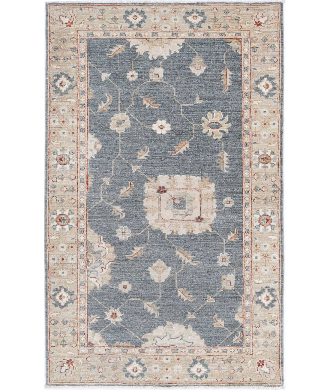 Ziegler 3'0'' X 5'0'' Hand-Knotted Wool Rug 3'0'' x 5'0'' (90 X 150) / Grey / N/A