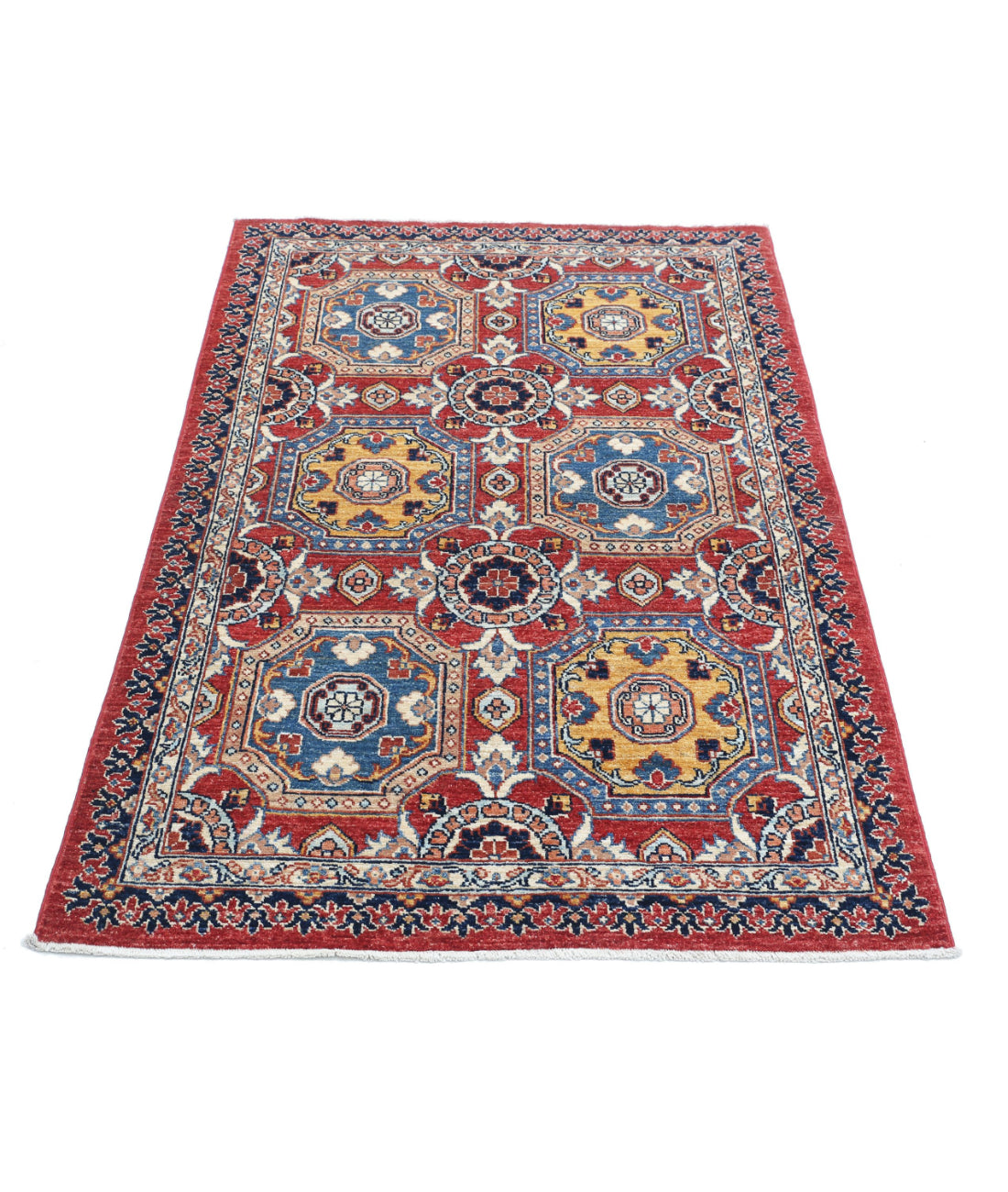 Ziegler 3'2'' X 4'10'' Hand-Knotted Wool Rug 3'2'' x 4'10'' (95 X 145) / Red / Blue