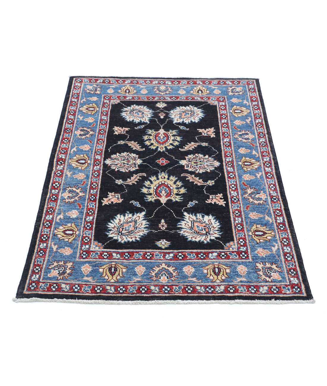 Ziegler 2'9'' X 4'1'' Hand-Knotted Wool Rug 2'9'' x 4'1'' (83 X 123) / Black / Blue