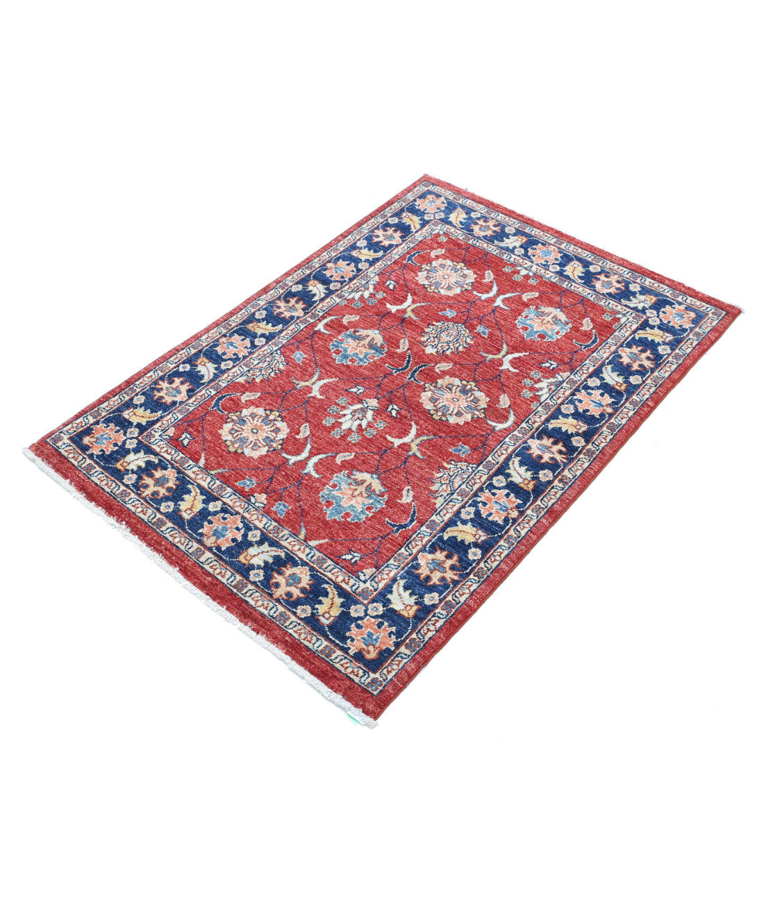 Ziegler 2'9'' X 4'1'' Hand-Knotted Wool Rug 2'9'' x 4'1'' (83 X 123) / Red / Blue